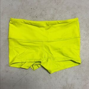 Neon Yellow Women's Shorts LULULEMON Size 4 Spandex Shorts